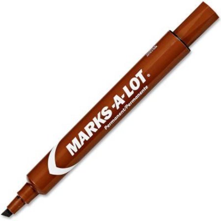 AVERY Avery® Marks-A-Lot Desk-Style Permanent Marker, Medium Chisel Tip, Brown Ink, Dozen 08-881